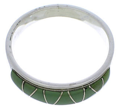 Genuine Sterling Silver Turquoise Inlay Ring Size 6-3/4 UX37035